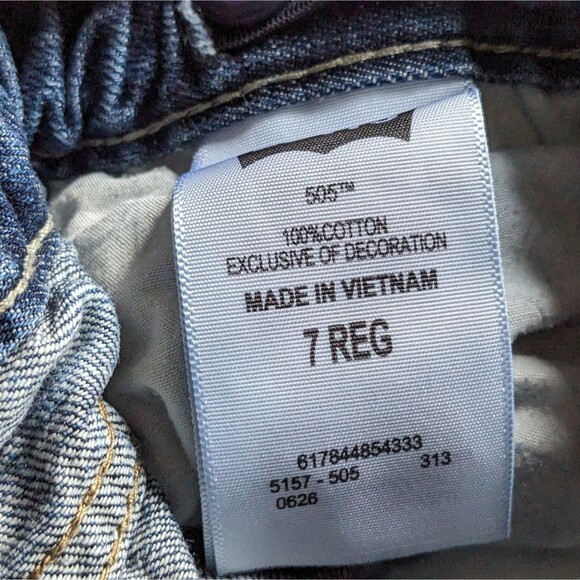 Levi's Medium Wash Denim Jeans 505, Boys 7 Regular - Picture 6 of 11